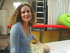 College girl in miniskirt getting banged using strap on in reality ffm sex