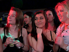 Slutty chick sucks a dick during a party in a club in reality clip