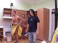 Randy chicks with huge titties showing off the assets behind the scenes