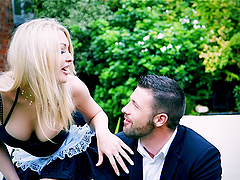 He finds great pleasure fucking the big tits blonde maid