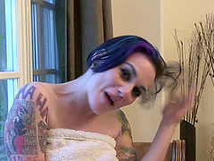 Weird is fun on set at a Burning Angel shoot with strange makeup