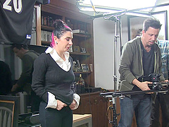 Stap on works fine behind the scenes for these punk girls