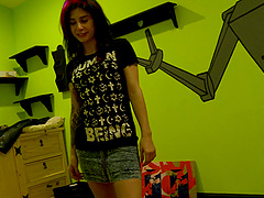 POV blowjob for the man with the camera from a babe