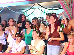 Drunked hot babes have hardcore reality orgy party at the club