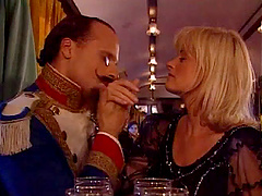 A royal baron meets a chick on a train and fucks her in the caboose