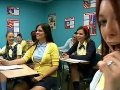 The Only Dude In Class Gets His Cock Spoiled