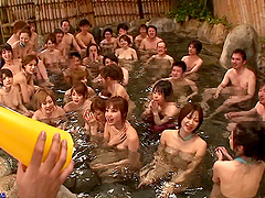 No holes are off limits at this wild Asian pool orgy
