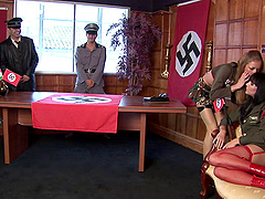 Nazi chicks get fucked in the office of their commanding officer