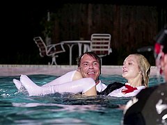 Couples hang out and talk after they finish fucking