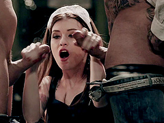 Two guys hire a maid, have her clean house then fuck her