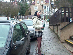 Black-haired floozy Renata is ready for several throbbing cocks