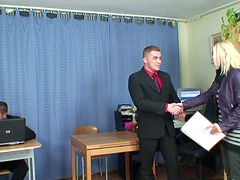 Close up video of secretary Olsa getting fucked in all holes