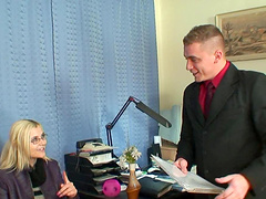 Close up video of secretary Olsa getting fucked in all holes