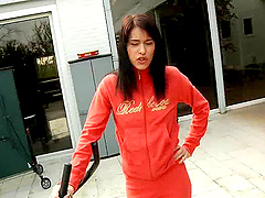 Babe sitting on his senior citizen face and cock