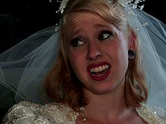 Beautiful bride and her black groom have anal sex