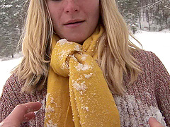 Cute blonde girlfriend drops her panties and gets fucked good