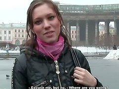 Stunning European Gets Seduced By Guy & Sucks His Dick