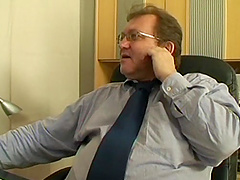 Office sex with a young secretary and mature couple - Ivana and Radka