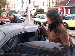 Hardcore fucking in the car with clothed Dablikova with nice tits