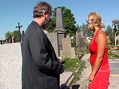 Outdoor fucking in the woods with amateur blonde Serena and a stranger