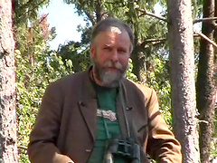 Sexy brunette Shana masturbates in the woods and an old man notices her