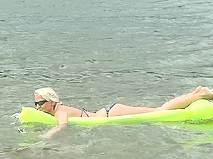 Never-ending fucking by the river with facial for wild Lili