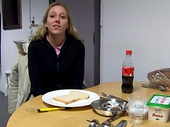 Long haired amateur getting her face fucked in a home made pov clip