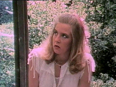 Vivacious blonde with awesome juggs licking and sucking a stranger's cock