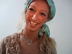 Mature amateur Soundy Sun drops on her knees to give a blowjob