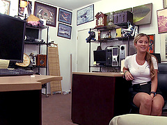 Ramming her tight juicy twat on the table and the floor