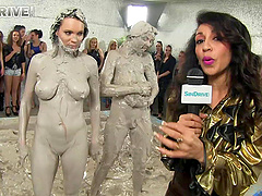 Mud pit catfight with glamour pornstars Sheila Cooper & Lili Bluberry