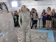 Mud pit catfight with glamour pornstars Sheila Cooper & Lili Bluberry