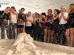 Dirty mud pit fighting with glamour pornstars Jenna and Sheila Coope