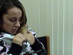 Slender brunette cutie in sexy panties loves to tease