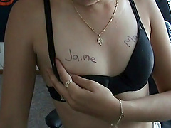 Writing names of random dudes from the chat room on her body