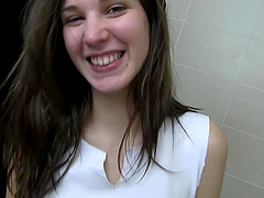 Impassioned couple fucking hardcore in the bathroom