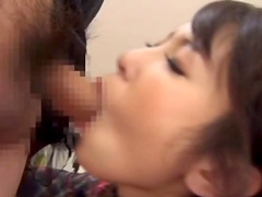 Horny Asian teen in sexy panties milks a stiff cock till orgasm