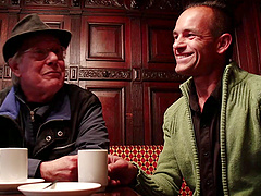 He hires a sexy blonde hooker in stockings to fuck