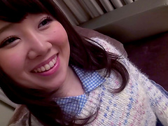 Japanese sweetie knows how to ride a cock while she moans loudly