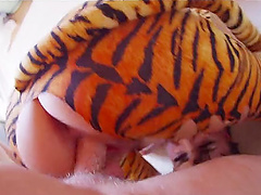 Nice ass Dana Dearmond in leopard prints animal attire having her anal fucked