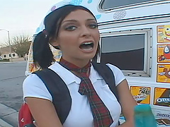 Picking big ass teen from school to punish her hardcore