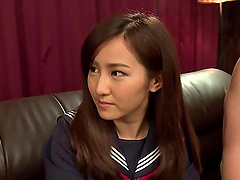 Giddy Japanese teen gets fucked then creampied hardcore