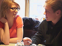 Marvelous and nerdy blonde being fucked hard and fast