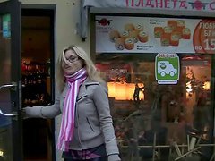 Blonde teen gets fucked in the bathroom by her new boyfriend