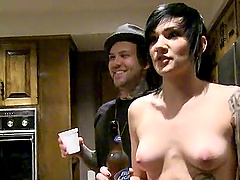 Hottie Nikki Hearts fingers her shaved pussy by the pool