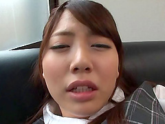 Girl in a nylon pantyhose gets throbbed doggystyle before swallowing cum in her mouth