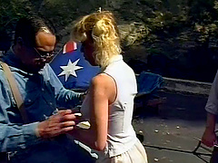 Fantastic outdoor orgy with cock-hungry sluts like Sharon Woods