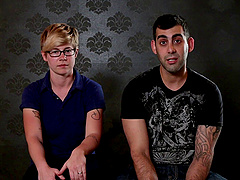 Amateur couple talks to us in the backstage about their first porno