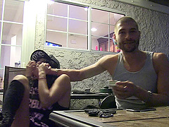 Brunette punk poses seductively in an enticing photo shoot