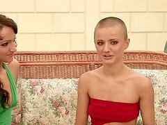 Shaved Head Sinead Learns How To Cum Properly